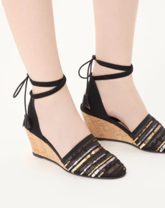 La Cruisette Mesh Wedge With Embroidery 75Mm