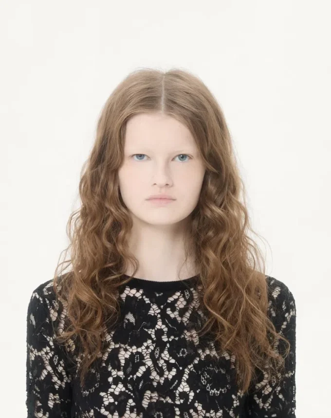 Lace and cotton sweater