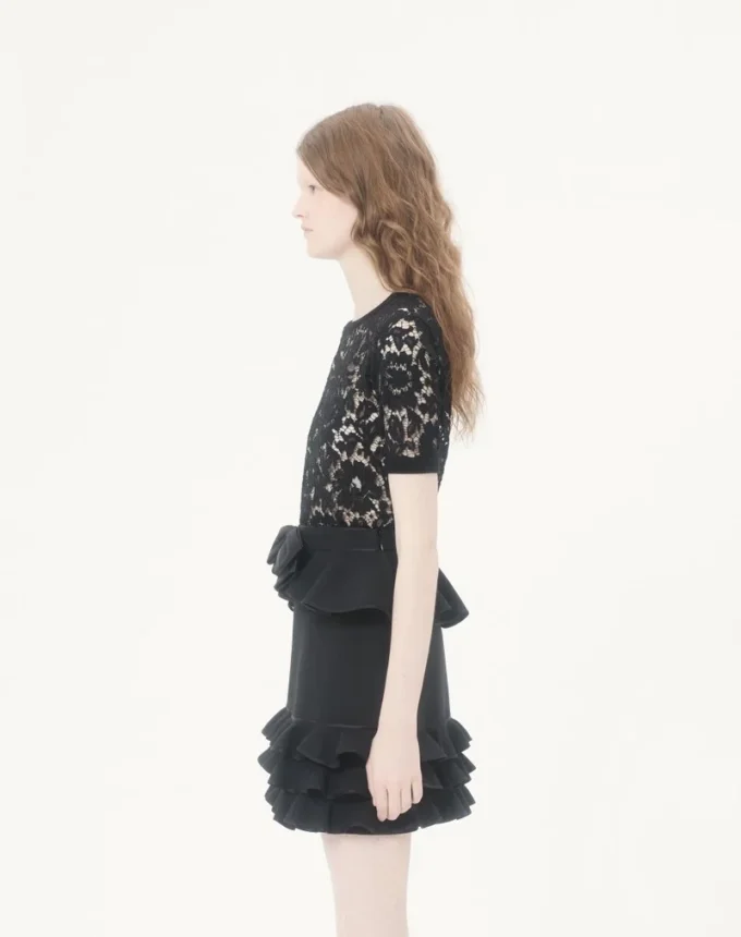 Lace and cotton sweater