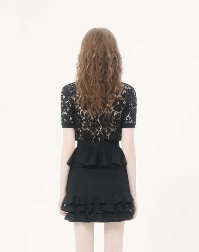 Lace and cotton sweater