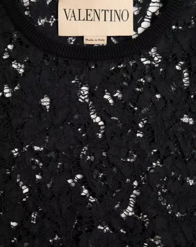 Lace and cotton sweater