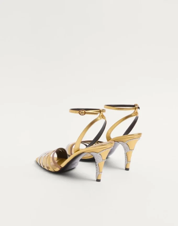Ladycrush Sandal In Laminated Nappa With Crystals 85Mm Ladycrush Sandal In Laminated Nappa With Crystals 85Mm