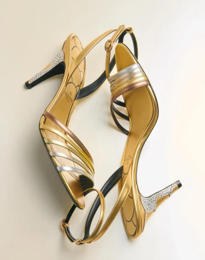 Ladycrush Sandal In Laminated Nappa With Crystals 85Mm Ladycrush Sandal In Laminated Nappa With Crystals 85Mm