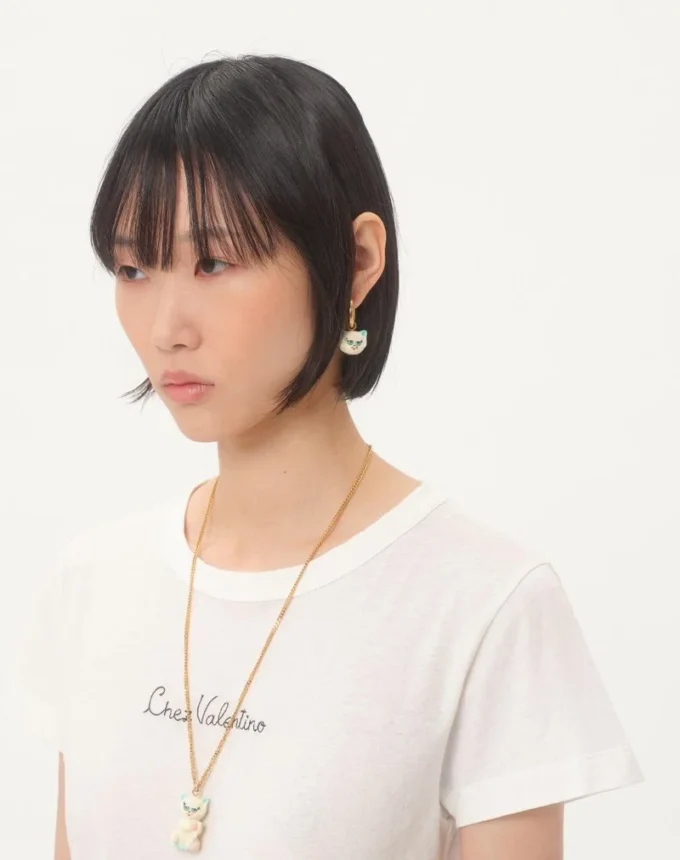 Le Chat De La Maison Single Earring In Metal And Nylon