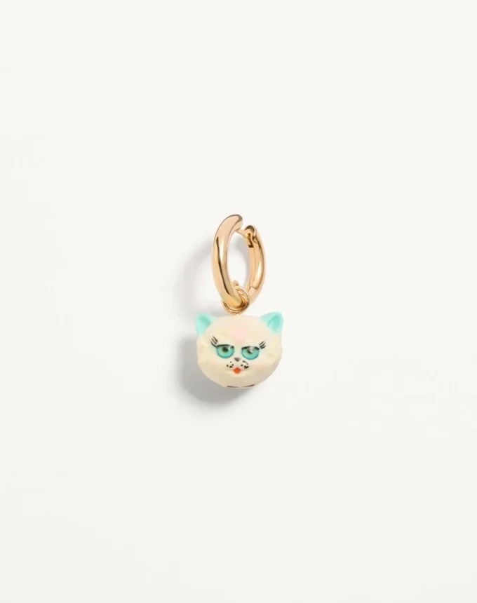 Le Chat De La Maison Single Earring In Metal And Nylon