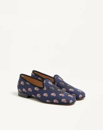 Les Alcôvettes Loafer In Voyage Imaginaire Canvas Fabric