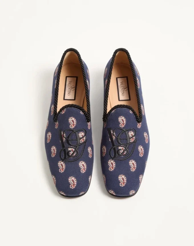 Les Alcôvettes Loafer In Voyage Imaginaire Canvas Fabric