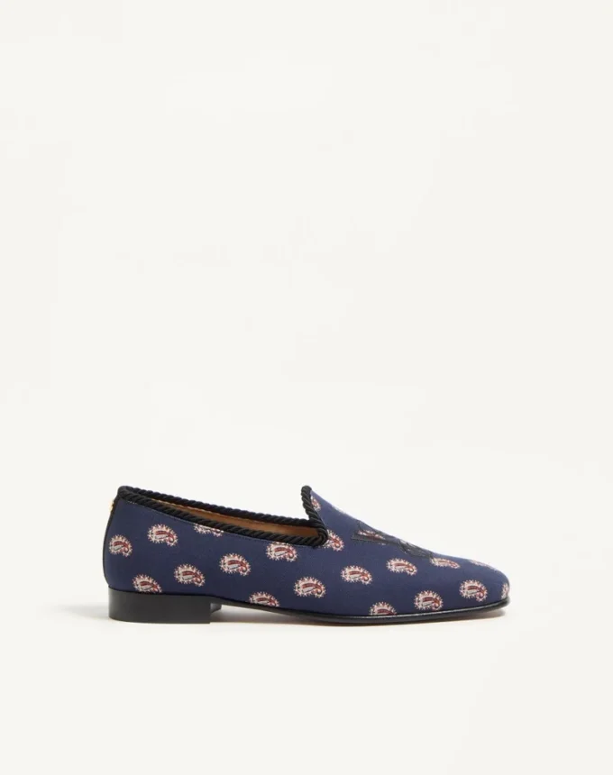 Les Alcôvettes Loafer In Voyage Imaginaire Canvas Fabric
