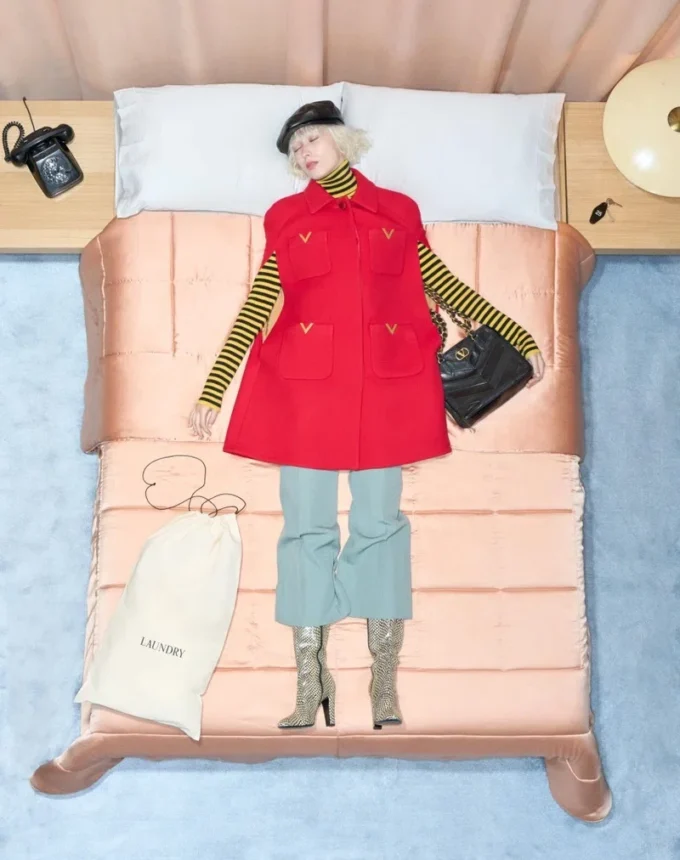 Light Diagonal Wool Pants