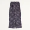 Lightweight Cuffed Linen Pants With Voyage Imaginaire Print