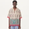Lightweight Linen Bowling Shirt With Voyage Imaginaire Print