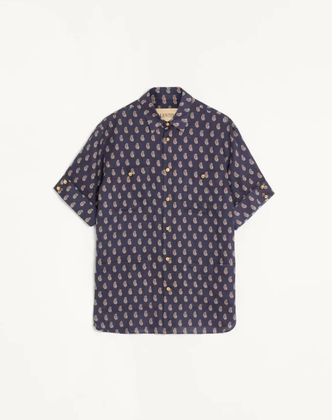 Lightweight Linen Shirt With Voyage Imaginaire Print