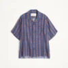 Linen Bowling Shirt With Voyage Imaginaire Print