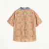 Linen Bowling Shirt With Voyage Imaginaire Print