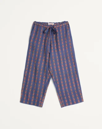 Linen Pajama Pants With Voyage Imaginaire Print