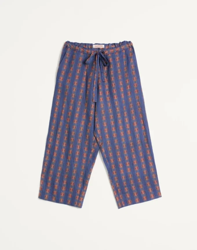Linen Pajama Pants With Voyage Imaginaire Print Linen Pajama Pants With Voyage Imaginaire Print