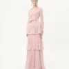 Long Dress In Creponne Chiffon With Plus De Pois Print Long Dress In Creponne Chiffon With Plus De Pois Print
