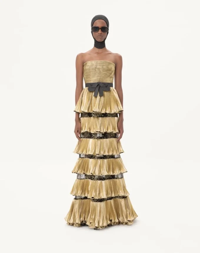 Long Dress In Jacquard Reps Lamé