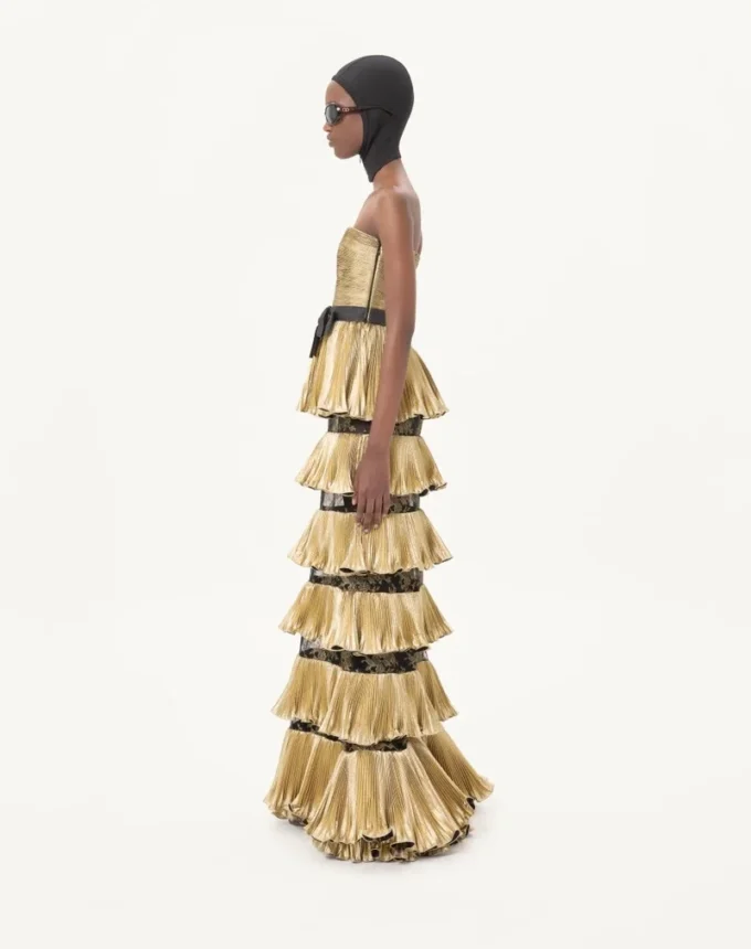 Long Dress In Jacquard Reps Lamé