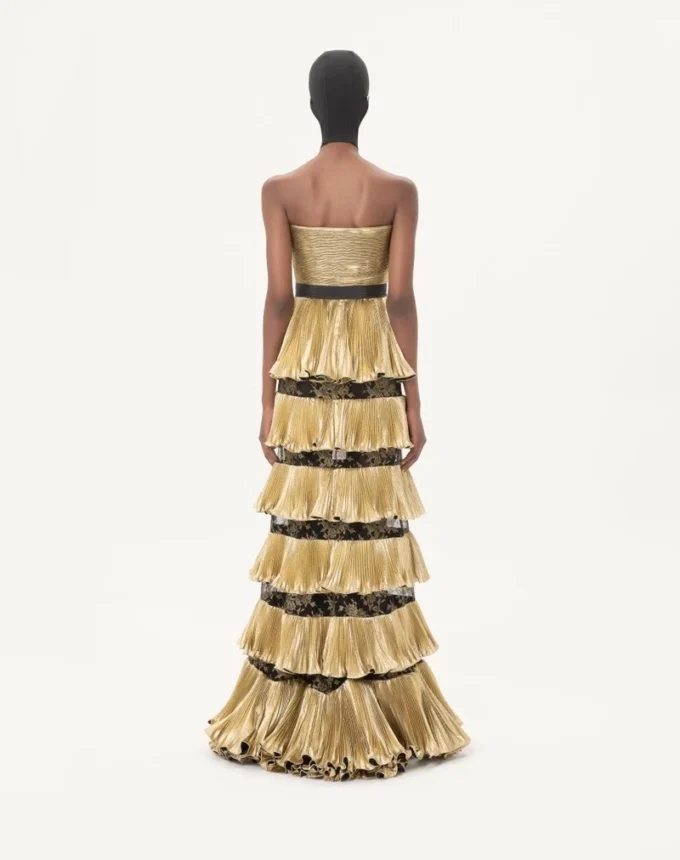 Long Dress In Jacquard Reps Lamé