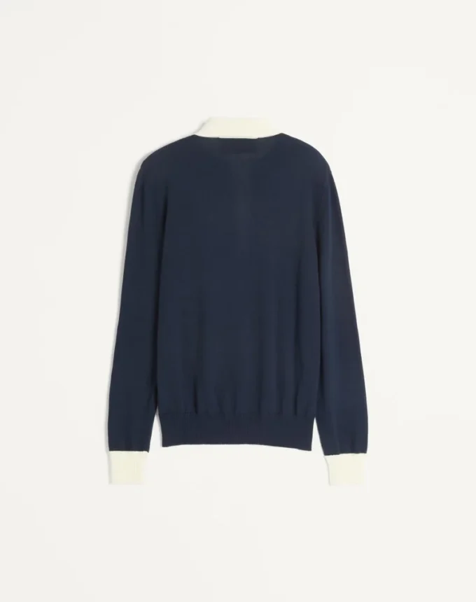 Long-Sleeved Cotton Polo Shirt