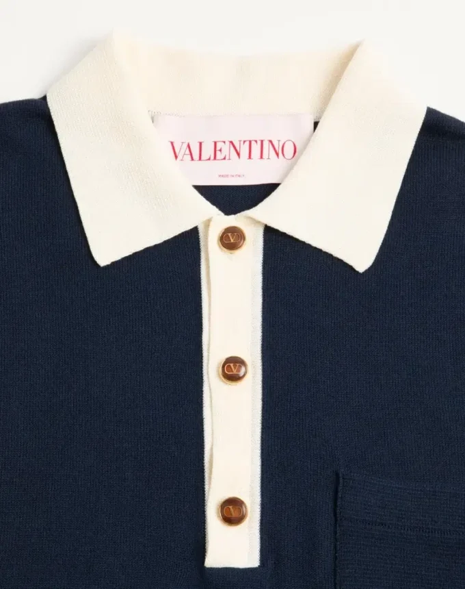 Long-Sleeved Cotton Polo Shirt