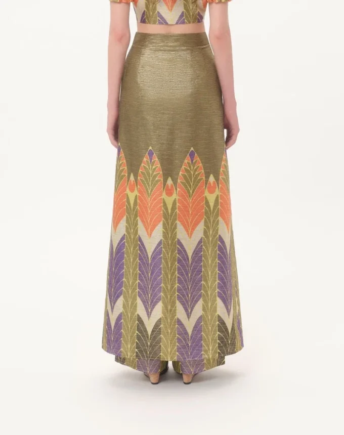 Lurex Pants With Voyage Imaginaire Print