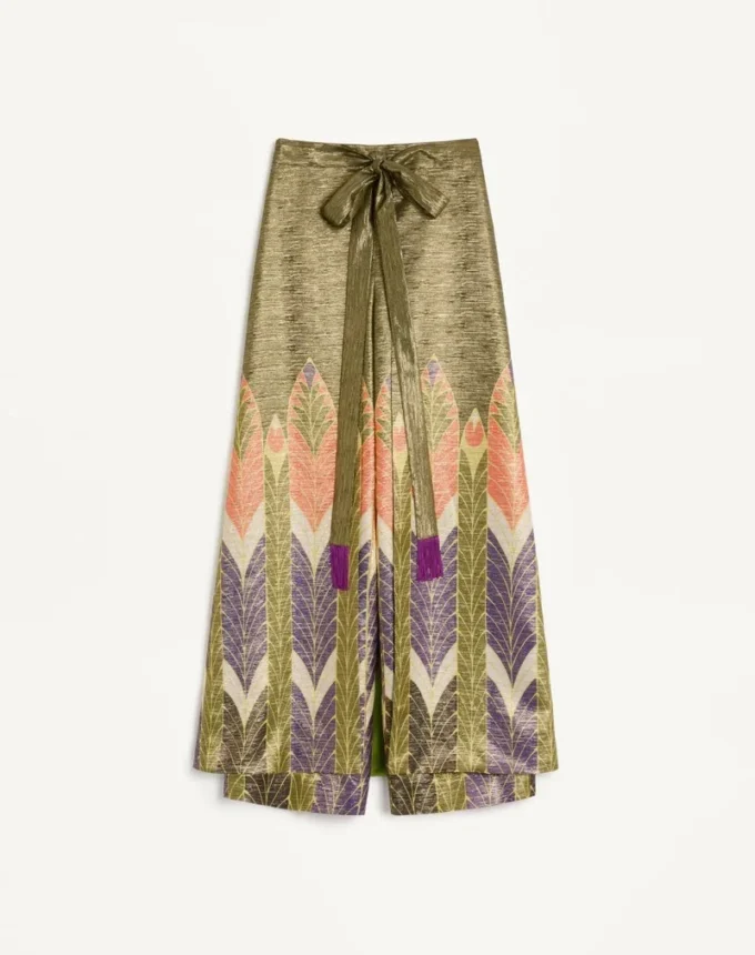 Lurex Pants With Voyage Imaginaire Print