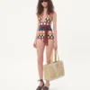 Lycra One-Piece Swimsuit With Opticool Riga Pois Print
