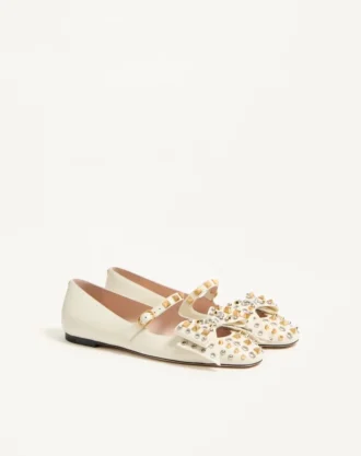 Mary-Jane Bowow Ballerina In Kidskin With Studs