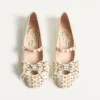 Mary-Jane Bowow Ballerina In Kidskin With Studs