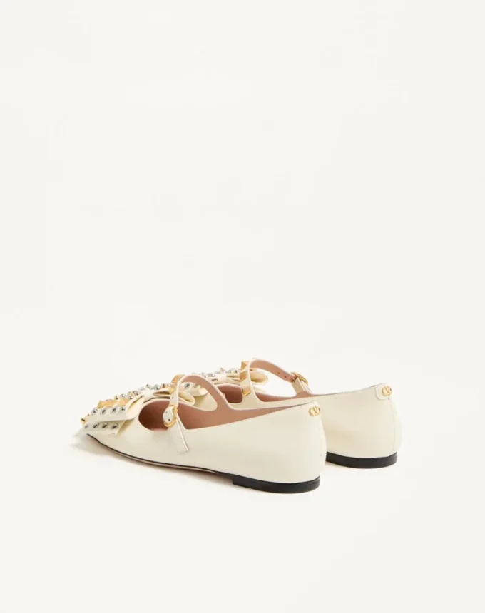 Mary-Jane Bowow Ballerina In Kidskin With Studs