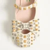 Mary-Jane Bowow Ballerina In Kidskin With Studs