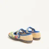 Mary-Jane Endouce Ballerina In Raffia With Floral Embroidery