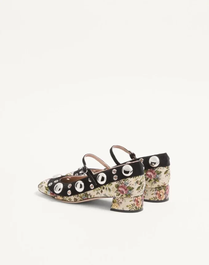 Mary-Jane Nellcôte Pumps In Papier Floral Jacquard Fabric 30Mm Mary-Jane Nellcôte Pumps In Papier Floral Jacquard Fabric 30Mm