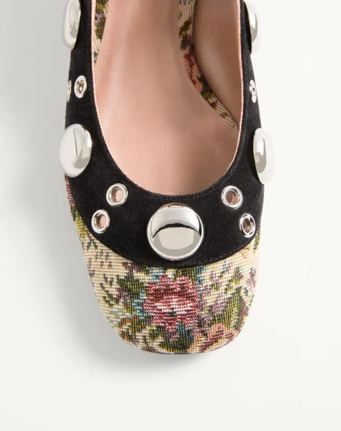 Mary-Jane Nellcôte Pumps In Papier Floral Jacquard Fabric 30Mm Mary-Jane Nellcôte Pumps In Papier Floral Jacquard Fabric 30Mm