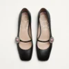 Mary-Jane Preshoes Ballerina In Kidskin With Jewel Button 20Mm