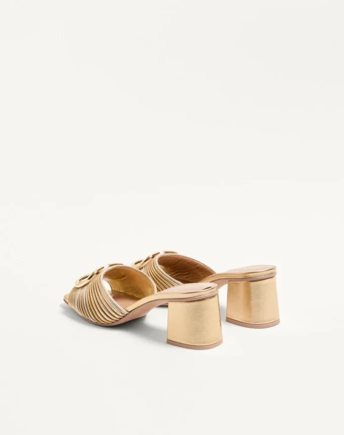 Metallic Vlogo Signature Slide Sandal With Cornely Embroidery 60Mm Metallic Vlogo Signature Slide Sandal With Cornely Embroidery 60Mm