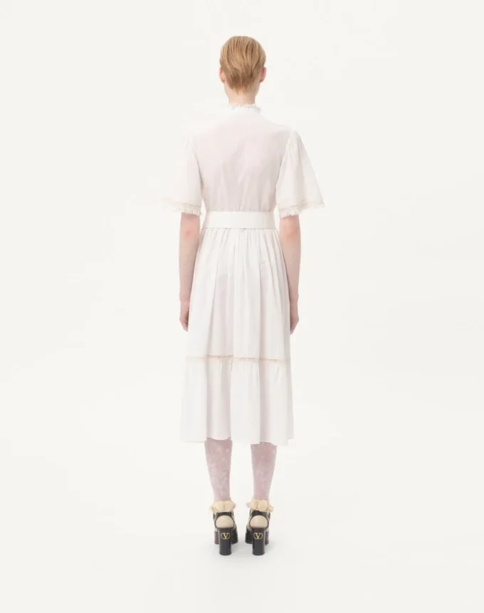 Midi Dress In Cotton Muslin Midi Dress In Cotton Muslin