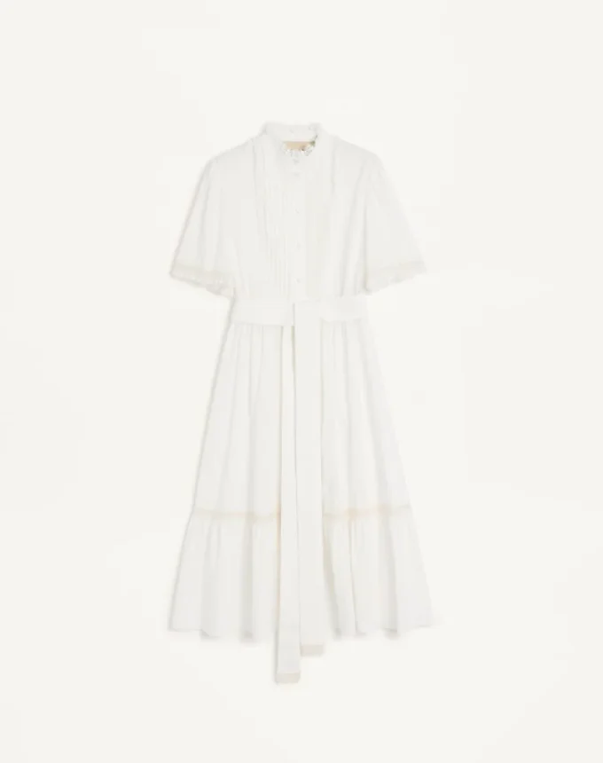 Midi Dress In Cotton Muslin Midi Dress In Cotton Muslin