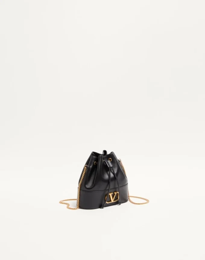 Mini Bucket Bag In Nappa With Vlogo Signature Chain