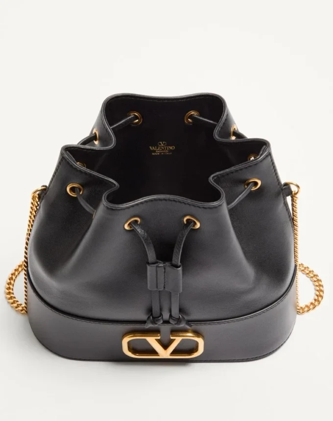 Mini Bucket Bag In Nappa With Vlogo Signature Chain