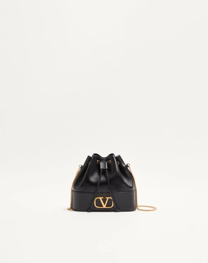 Mini Bucket Bag In Nappa With Vlogo Signature Chain