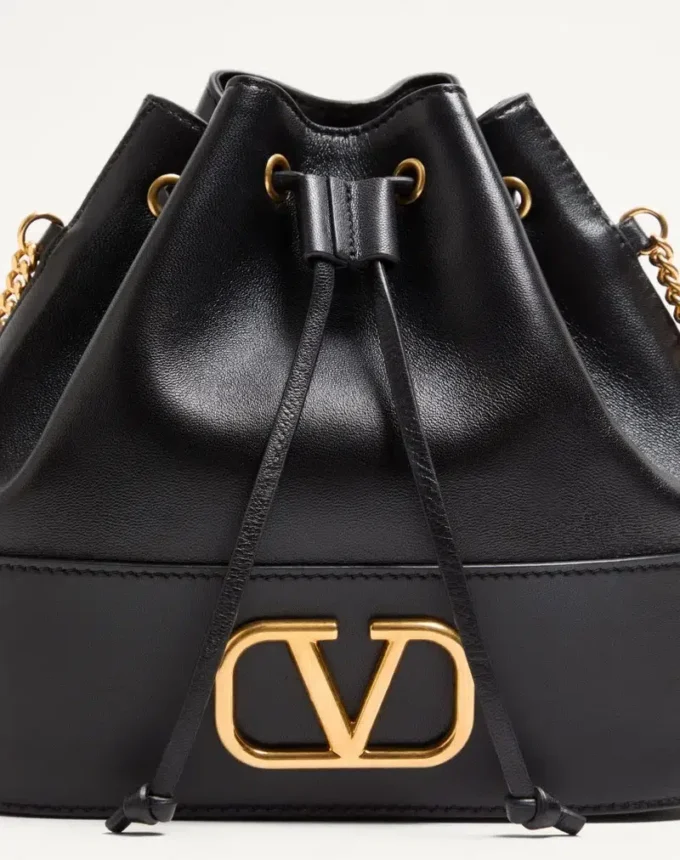 Mini Bucket Bag In Nappa With Vlogo Signature Chain