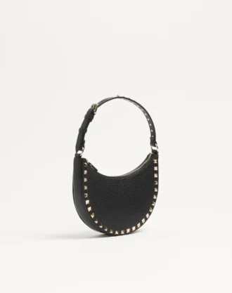 Mini Rockstud Hobo Bag In Grainy Calfskin