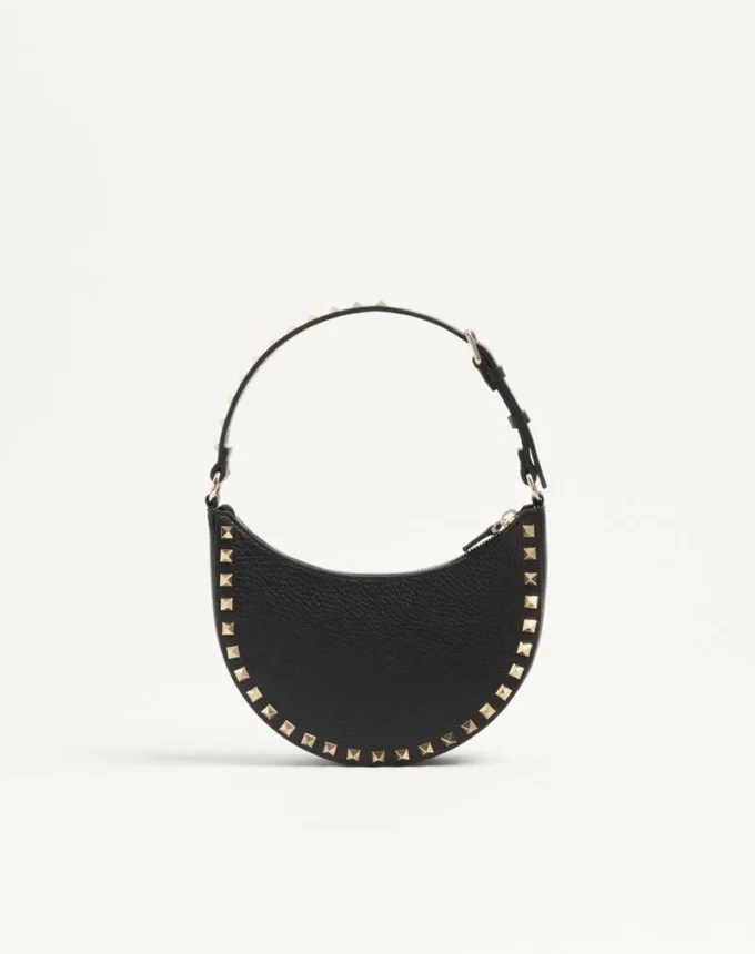 Mini Rockstud Hobo Bag In Grainy Calfskin Mini Rockstud Hobo Bag In Grainy Calfskin