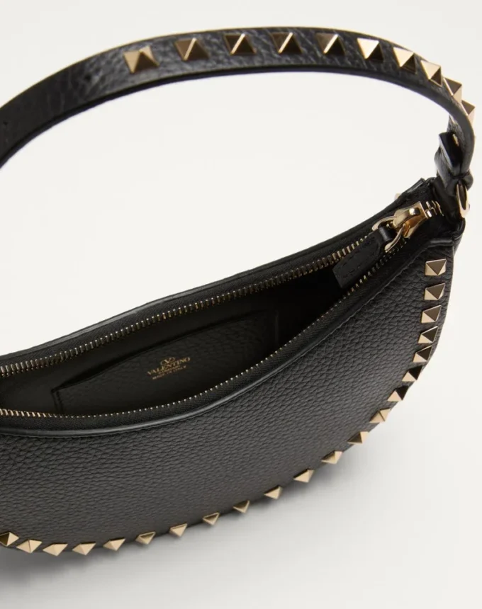 Mini Rockstud Hobo Bag In Grainy Calfskin Mini Rockstud Hobo Bag In Grainy Calfskin