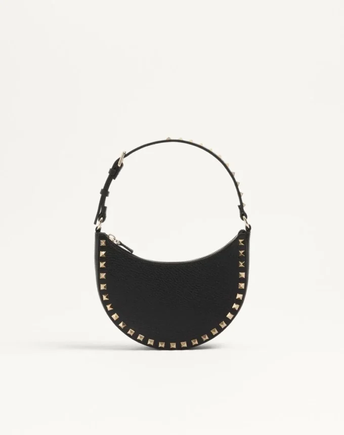 Mini Rockstud Hobo Bag In Grainy Calfskin Mini Rockstud Hobo Bag In Grainy Calfskin