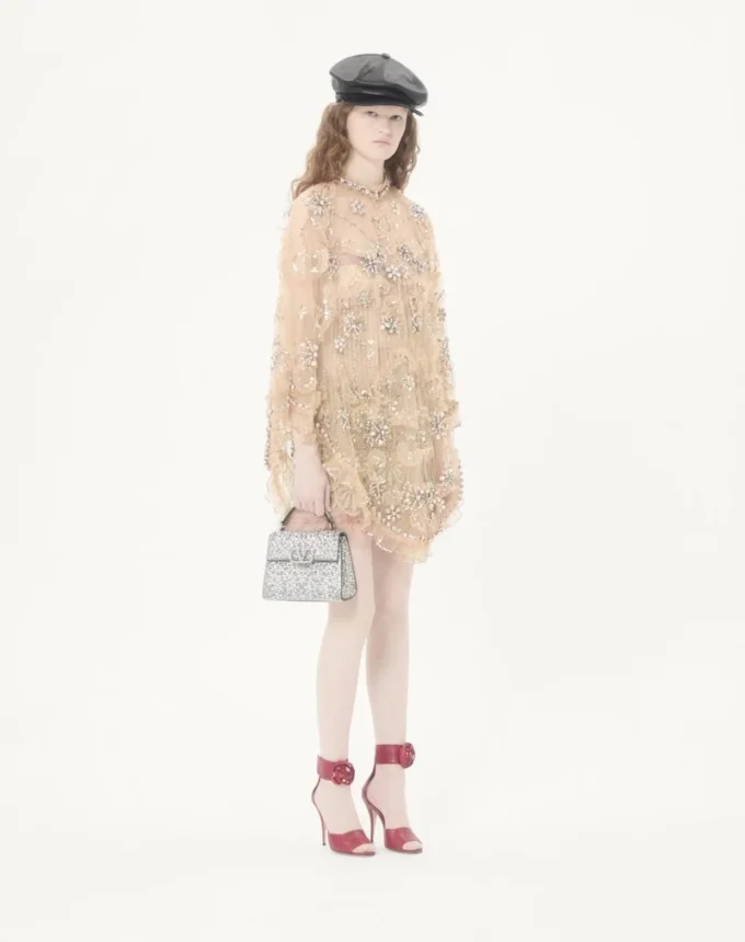 Mini Vsling Handbag With Sparkling Embroidery