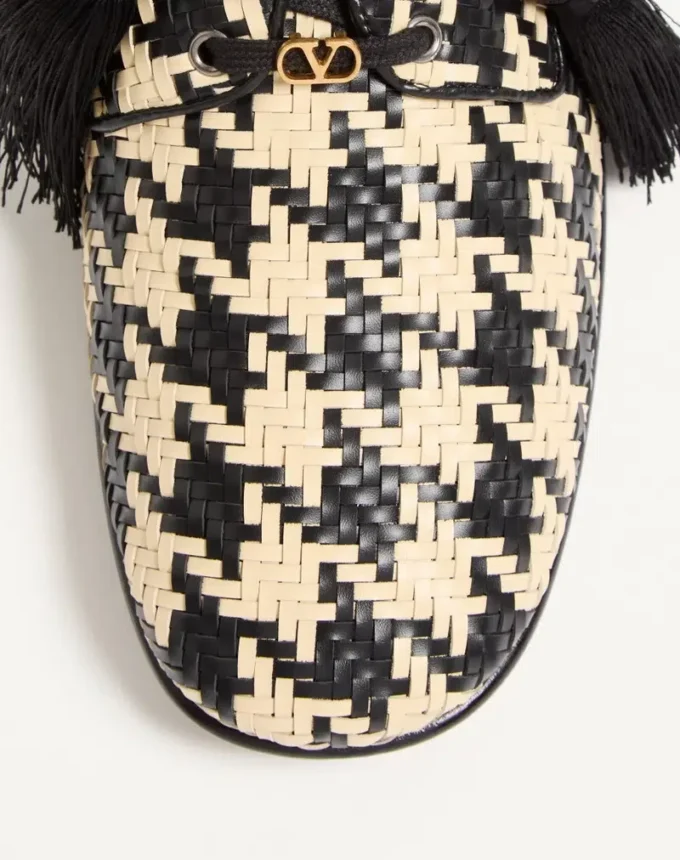 Mj Blues Houndstooth Derby In Woven Leather